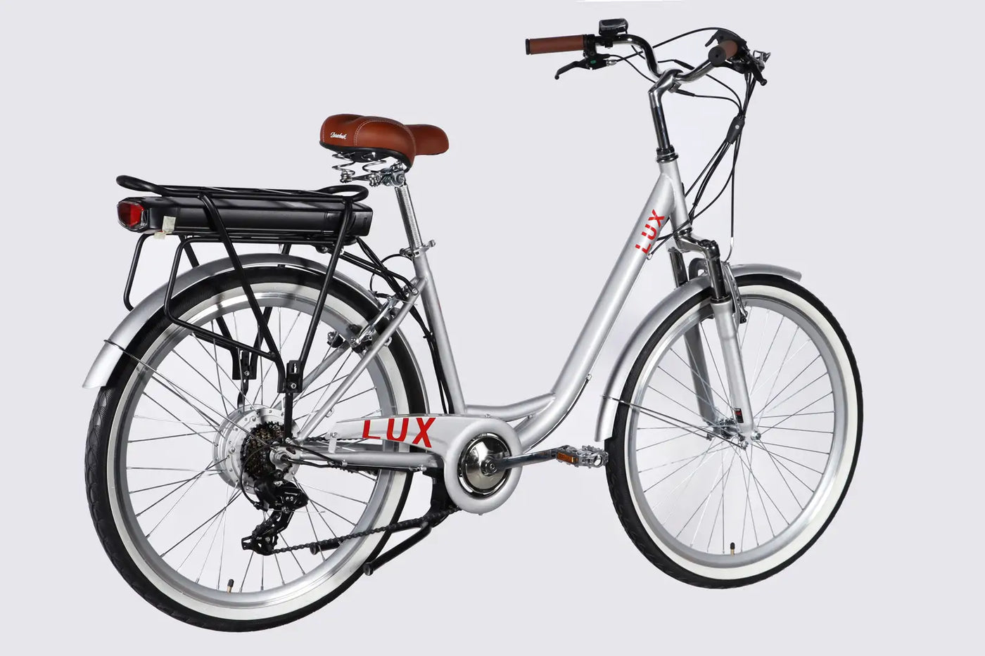 Велосипед з електроприводом 26" ST Dorozhnik eLUX Vbr FR рама-17" 36B 13А*г 500Вт срiблястий 2026