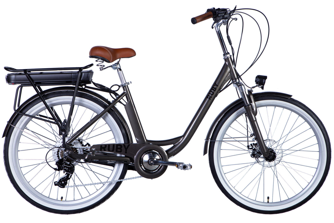 Велосипед з електроприводом 26" AL Dorozhnik eRUBY DD FR рама-17" 36B 13А*г 500Вт мокрий асфальт 2026