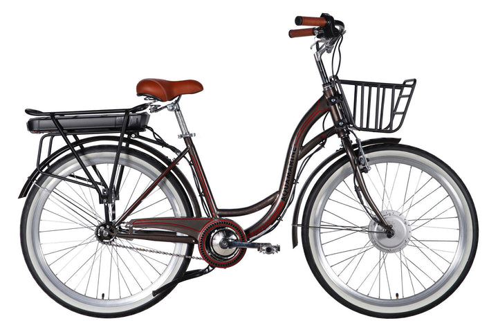 Велосипед уцінений з електроприводом 26" ST Dorozhnik eAQUAMARINE BH рама-17" 36B 13А*г 500Вт сірий YS 7810 з кошиком 2026