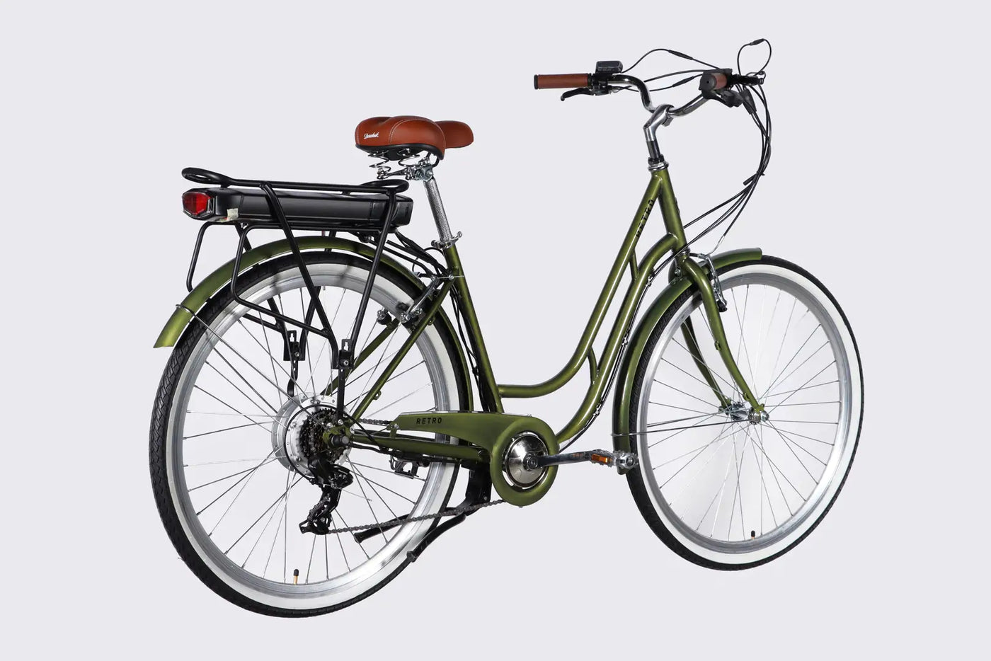 Велосипед з електроприводом 28" ST Dorozhnik eRETRO Vbr FR рама-19" 36B 13А*г 500Вт темно-зелений 2026