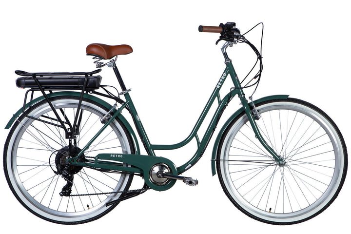 Велосипед з електроприводом 28" ST Dorozhnik eRETRO Vbr FR рама-19" 36B 13А*г 500Вт зелено-сірий 2026