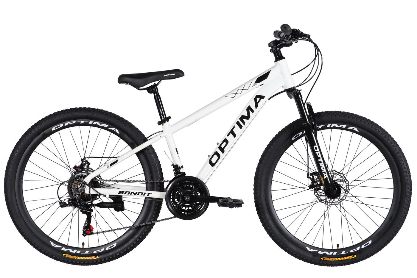 Велосипед AL 26" Optima BANDIT DD FR рама-13" бiлий з чорним 2026 (в мішку)