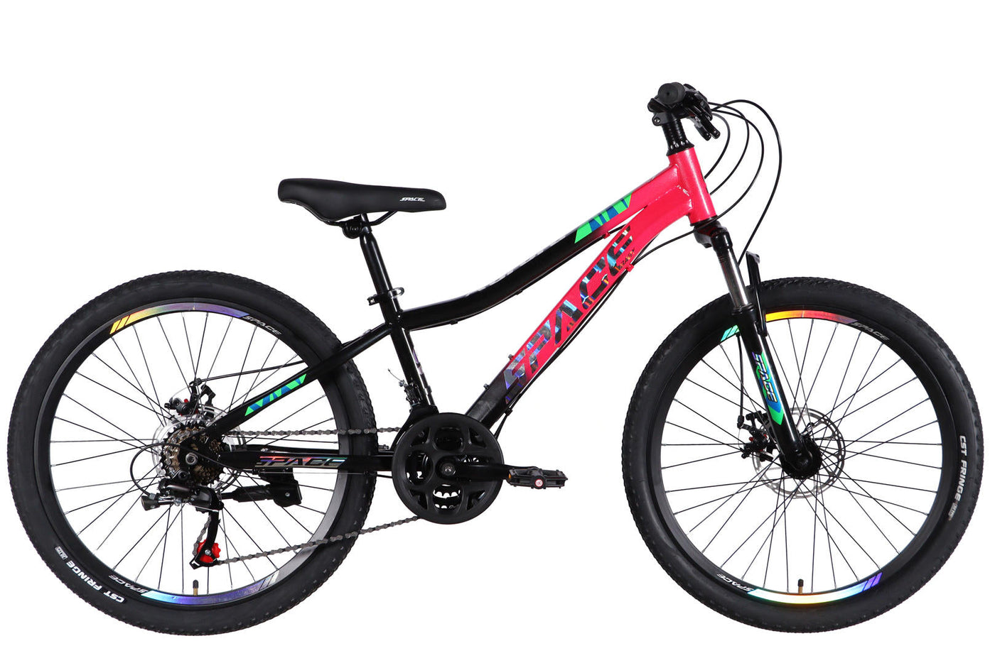 Велосипед ST 24" SPACE AURORA DD FR рама-12" рожево-чорний 2026