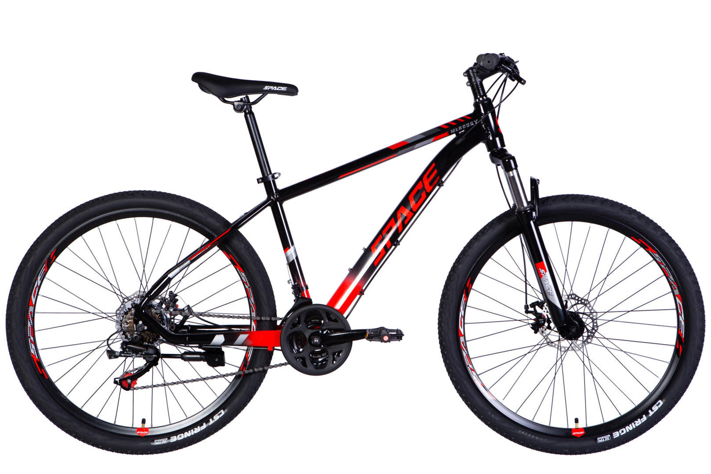 Велосипед AL 27.5" SPACE MERCURY DD FR рама-17" чорно-червоний 2026